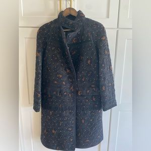 NWT- Shanghai Tang Asymm multi color coat with stubs in size 38
